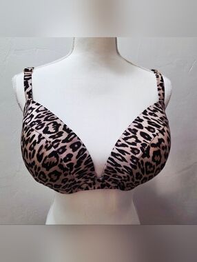 Victoria's Secret Leopard Print Bikini Swim Top, Size 38DDD